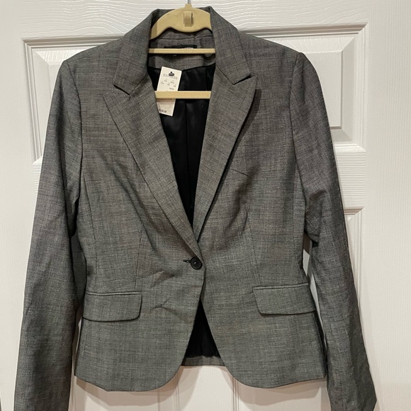 Grey fitted blazer Express new With Tags - Picture 1 of 3